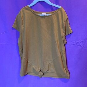 Zara Golden Short Sleeve Tee with Knot Detail